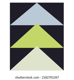 Vector isolated color geometric abstraction in vertical rectangle