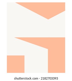 Vector isolated color geometric abstraction in vertical rectangle