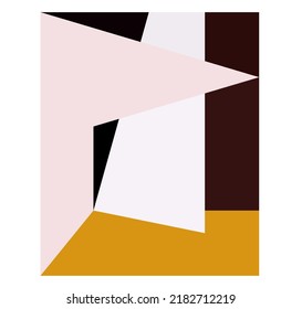 Vector isolated color geometric abstraction in vertical rectangle