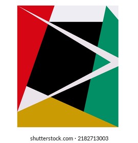 Vector isolated color geometric abstraction in vertical rectangle