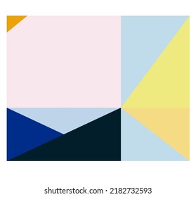 Vector isolated color geometric abstraction in horizontal rectangle