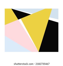 Vector isolated color geometric abstraction in horizontal rectangle