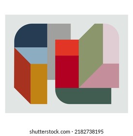 Absorción geométrica de color aislada vectorial en rectángulo horizontal