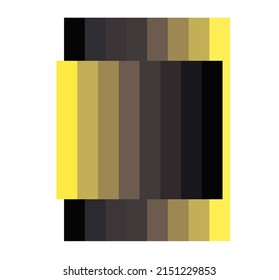Vector isolated color gradient bands from black to yellow abstract art drawing
