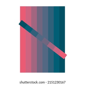Bandas de gradiente de color aisladas del vector del dibujo de arte abstracto rojo al azul
