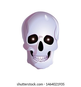
Vector isolated color illustration of a pirate skull on a white background.