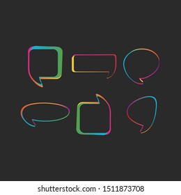 vector isolated colorful big speech bubbles set
