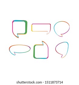 vector isolated colorful big speech bubbles set