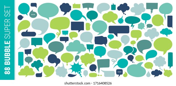 vector isolated colorful big speech bubbles set