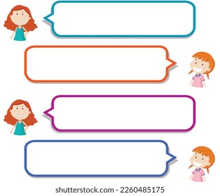 Vector isolated colorful big speech bubbles