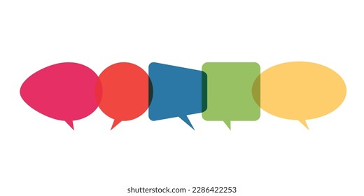 conjunto de burbujas de gran voz de colores aisladas vectoriales. Resumen de negocio vectorial Ilustración con burbuja de diálogo colorido sobre fondo blanco