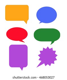 vector isolated colorful big speech bubbles set