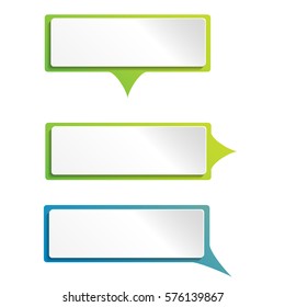 vector isolated colorful big speech bubbles set