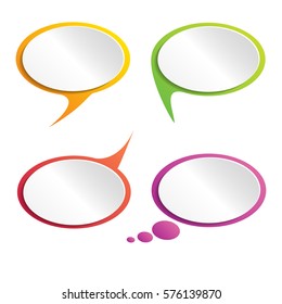 vector isolated colorful big speech bubbles set