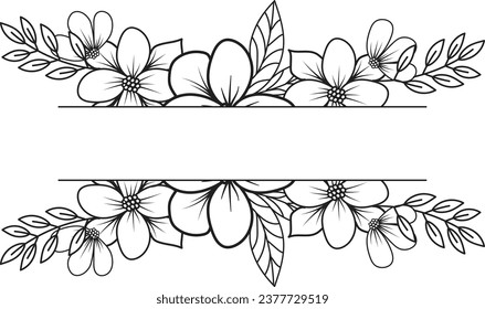 vector Isolated Colorful line frame icon leaf floral border divider with circular rectangle