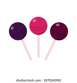 vector isolated colorful lollipops on a white background