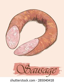 Vector isolated colorful sausage 