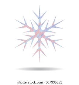 Vector isolated colorful snowflake on white  background.