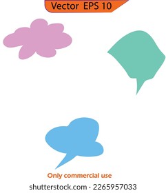 vector isolated colorful   speech bubbles set. Blank empty speech bubbles. 