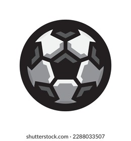 Vector aisló un colorido ícono de la pelota de fútbol deportivo con sombras sobre fondo blanco. Símbolo de fútbol.