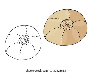 Vector isolated coloring bakery products, dessert. Sweet dessert coloring book. Vector isolated bakery coloring.