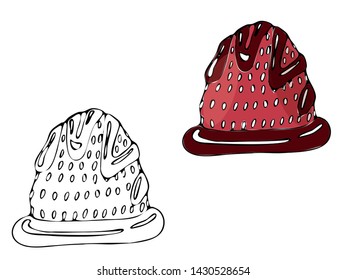 Vector isolated coloring bakery products, dessert. Sweet dessert coloring book. Vector isolated bakery coloring.