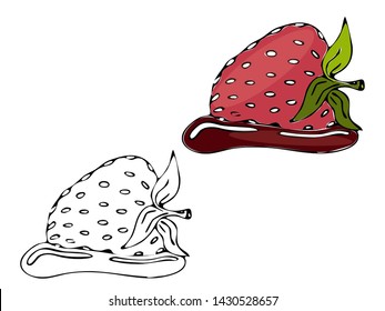Vector isolated coloring bakery products, dessert. Sweet dessert coloring book. Vector isolated bakery coloring.