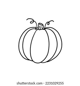 Calabaza de línea negra incolora aislada por vectores