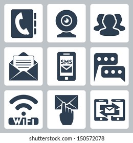 Vector isolated communication icons set