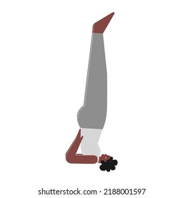 Concepto vectorial aislado con carácter femenino afroamericano. Una mujer fuerte aprende a balancear la postura de Salamba Sarvangasana en la clase de yoga. Ejercicio de fitness - Soporte de hombro soportado