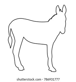 vector, isolated contour of donkeys, sketch, it is worth