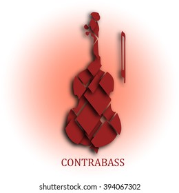 Vector isolated Contrabass illustration for graphic design