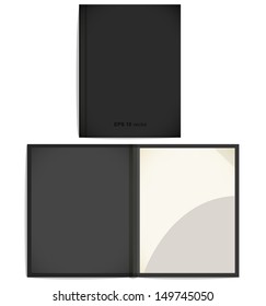 Vector Isolated Craft Folder, File, Document Case, Paper-case With White Leaf. Empty Blank. Business Template