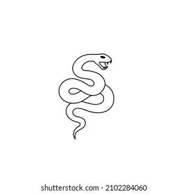 Vector Isolated Crawling Wriggling Snake Contour Stock Vector (Royalty ...