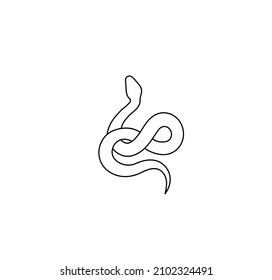 Vector Isolated Crawling Wriggling Snake Contour Stock Vector (Royalty ...