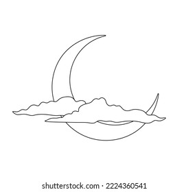 Vector isolated crescent moon