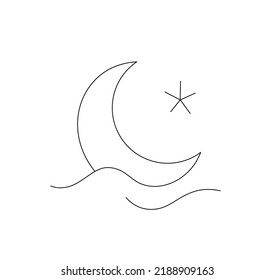 Vector isolated crescent moon