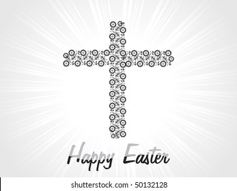 vector isolated cross with bloom pattern