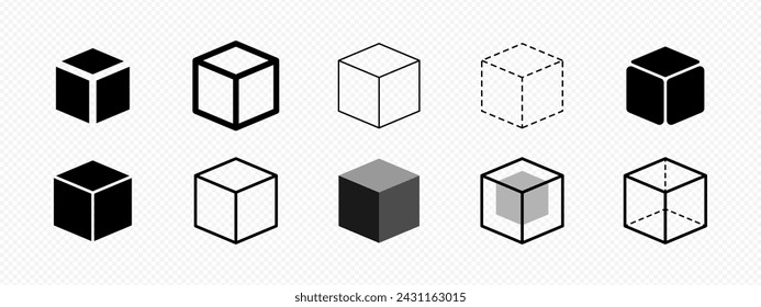 Vector isolated Cube icon set