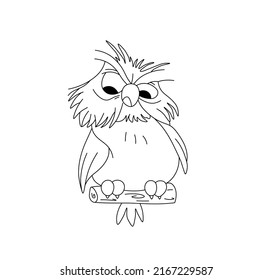 owl clip art black and white outline