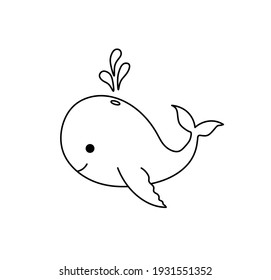 Vector Isolated Cute Cartoon Baby Whale Stock Vector (Royalty Free ...