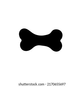 Vector isolated cute cartoon doggy bone colorless black outline silhouette stencil