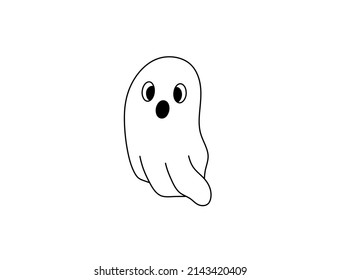 Vector Isolated Cute Cartoon Flying Ghost Stock Vector (Royalty Free ...