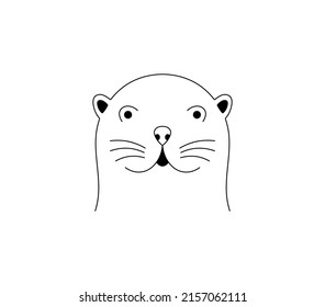 sea otter clipart black and white