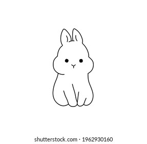 Vector Isolated Cute Cartoon Rabbit Hare Stock Vector (Royalty Free ...