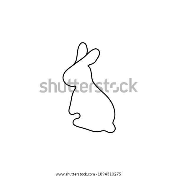Vector Isolated Cute Cartoon Simple Rabbit Stock Vector (Royalty Free ...