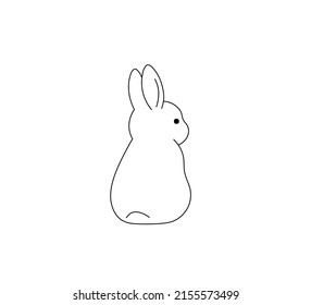 Vector Isolated Cute Cartoon Sitting Rabbit Stock Vector (Royalty Free ...