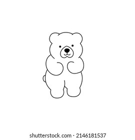 Vector Isolated Cute Cartoon Standing Teddy Stock Vector (Royalty Free ...