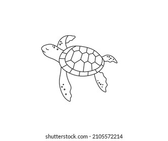 2,513 Swimming turtle black and white drawing Images, Stock Photos ...