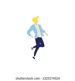 Vector isolated dancing man illustration. Dancing man - Vector